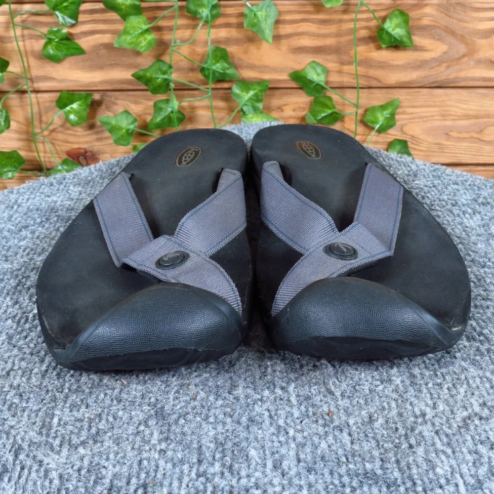KEEN Barbados TG Mens Flip Flop Sandals Size 9.5 Outdoor Comfort Black Gray